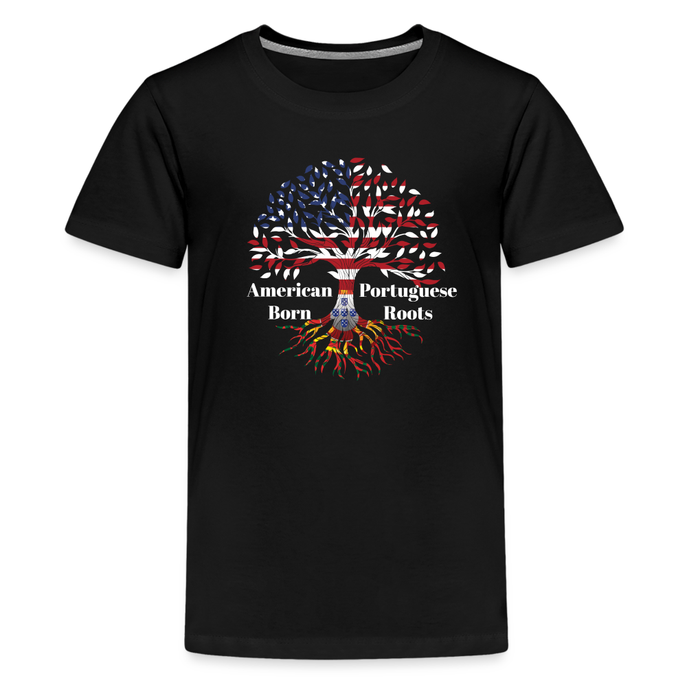 American Born-Portuguese Roots Youth Tee - black