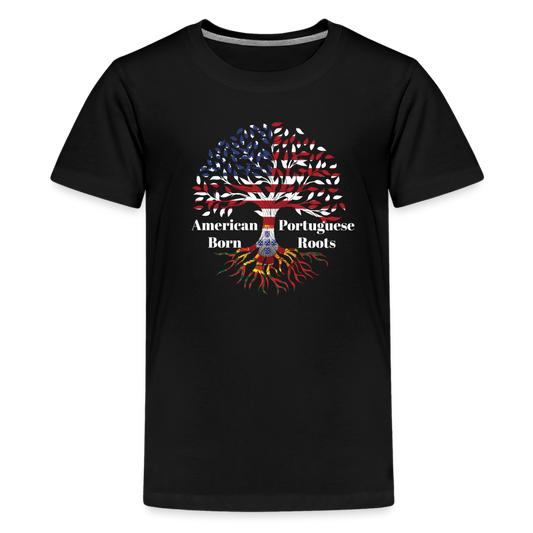 American Born-Portuguese Roots Youth Tee - black