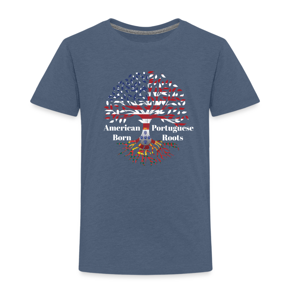 American Born-Portuguese Roots Toddler T-Shirt - heather blue
