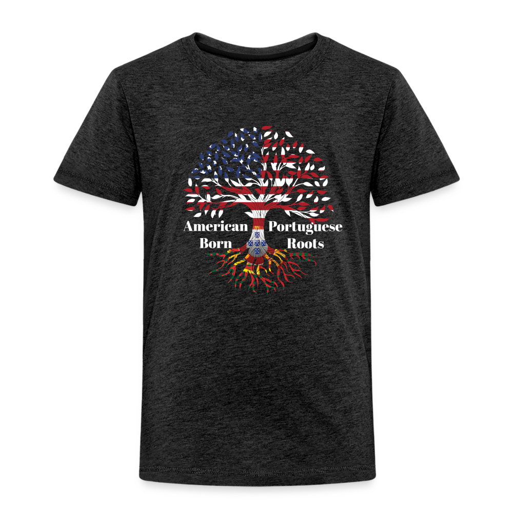 American Born-Portuguese Roots Toddler T-Shirt - charcoal grey