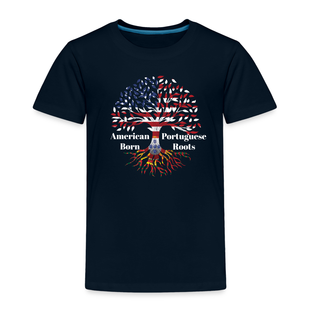 American Born-Portuguese Roots Toddler T-Shirt - deep navy